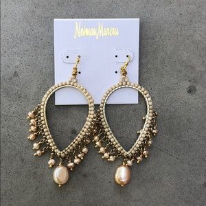 Pink pearl and beige earrings!!